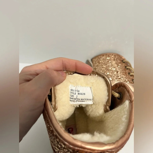 JOSMO Girls Rose Gold Glitter Duck Boots size 2 - Picture 6 of 15